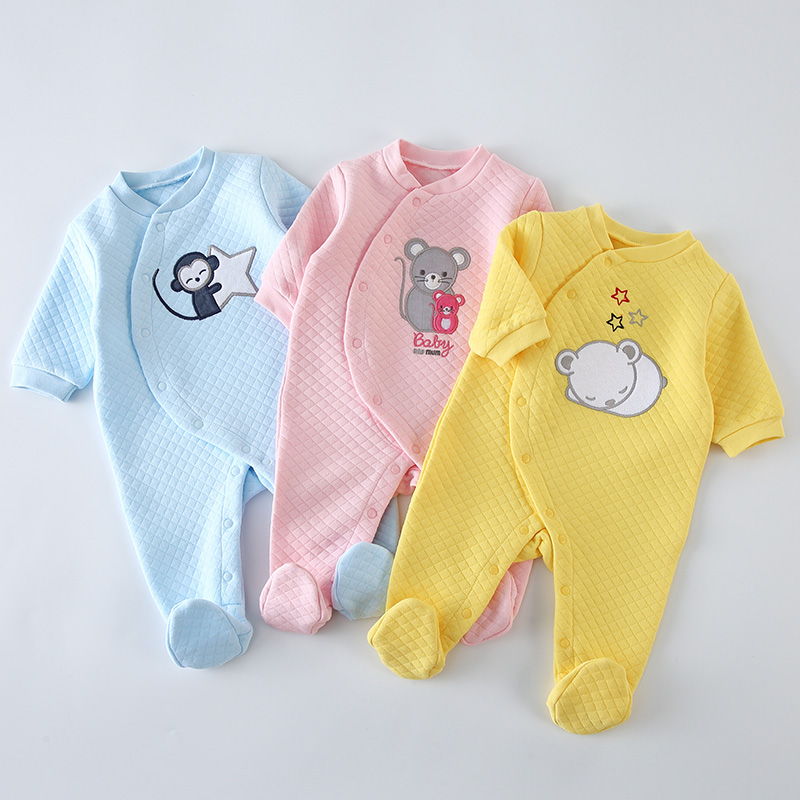 Baby Sleep Suit - ชุดรอมเปอร์เด็กทารก ผ้าฝ้าย แขนยาว แบบ unisex ชุดนอนเด็กแรกเกิด