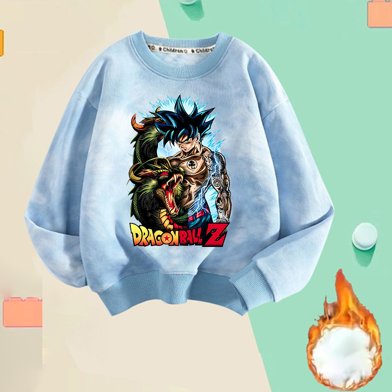Baby Clothing Japan - เสื้อฮู้ดดี้ขนแกะบางลายการ์ตูนดราก้อนบอล โกคู เสื้อกันหนาวแฟชั่นผู้ชาย เสื้อพูลโอเวอร์ลายอนิเมะเท่ๆ สำหรับเด็กและผู้ใหญ่ เสื้อผ้าฤดูใบไม้ผลิและฤดูใบไม้ร่วง