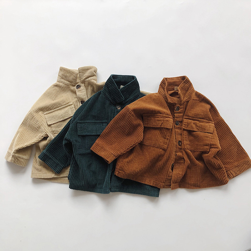 Baby Clothing Japan - เสื้อโค้ทเด็กผ้าลูกฟูกสำหรับเด็กผู้ชายและเด็กผู้หญิง สไตล์เกาหลีญี่ปุ่น เสื้อผ้าเด็ก เสื้อแจ็คเก็ตแขนยาวสำหรับเด็กผู้ชายและเด็กผู้หญิง เสื้อโค้ทเด็ก