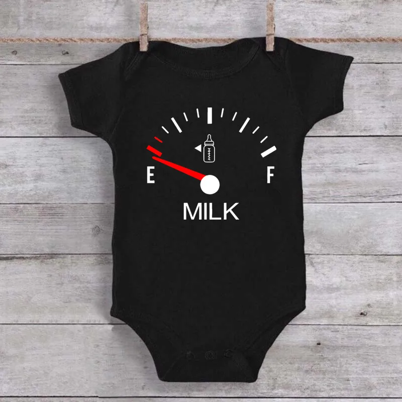 Baby Clothing Clearance - ชุดบอดี้สูทเด็กพิมพ์ลาย Milk Time Minimalist ชุดนอนเด็กแรกเกิดพิมพ์ลายนม 0-24