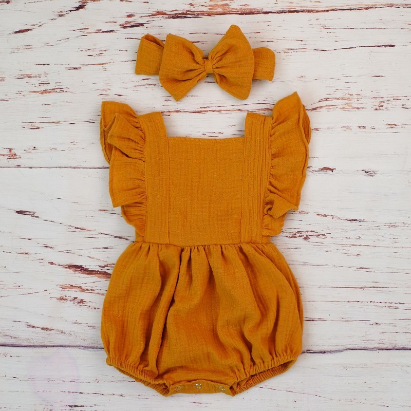 ชุดรอมเปอร์แต่งจีบสำหรับเด็กผ้ - Baby Clothing Organic Cotton บทวิจารณ์และราคา